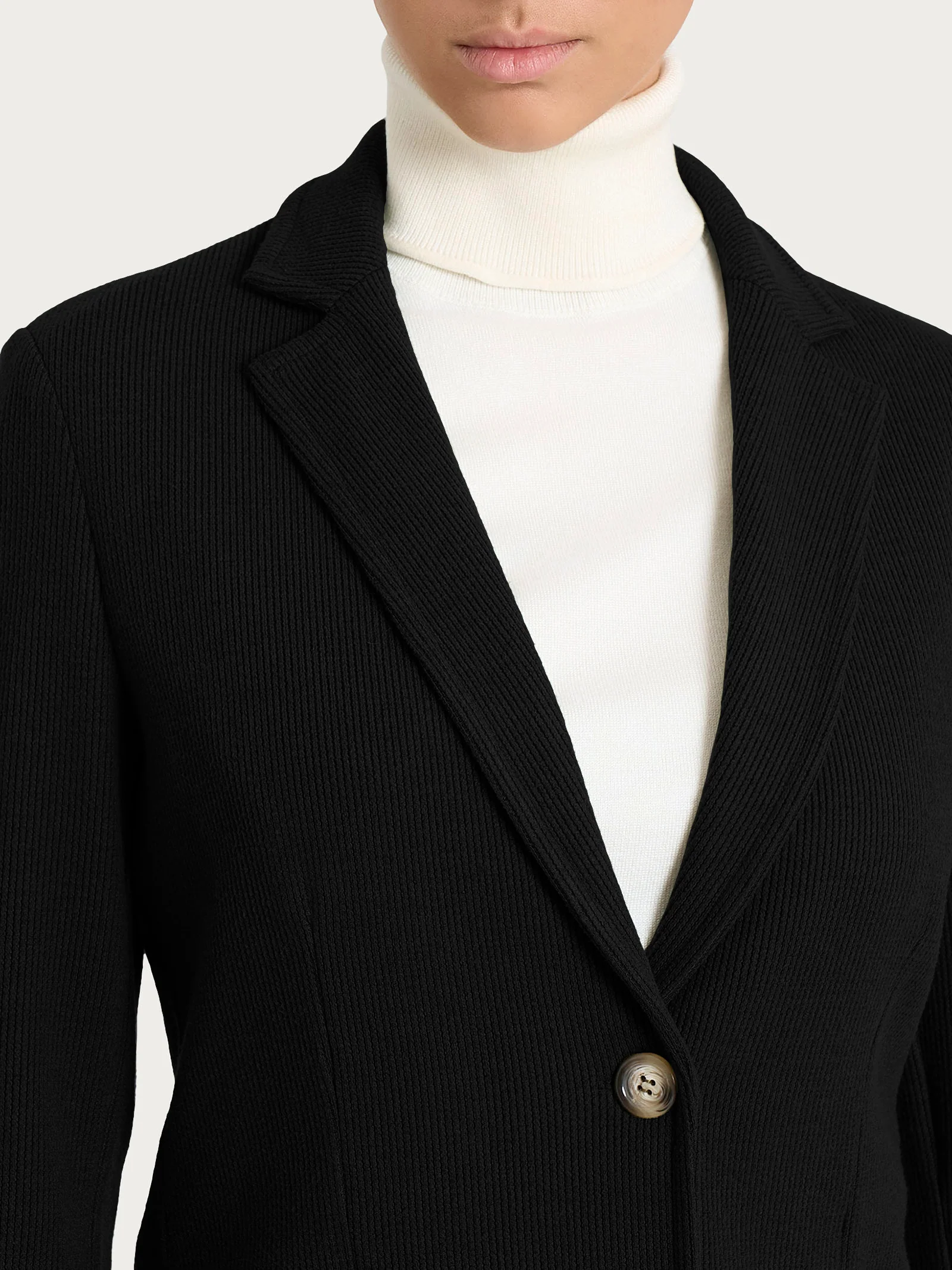 Blazer con due bottoni in Velvet - Nero - Image 3