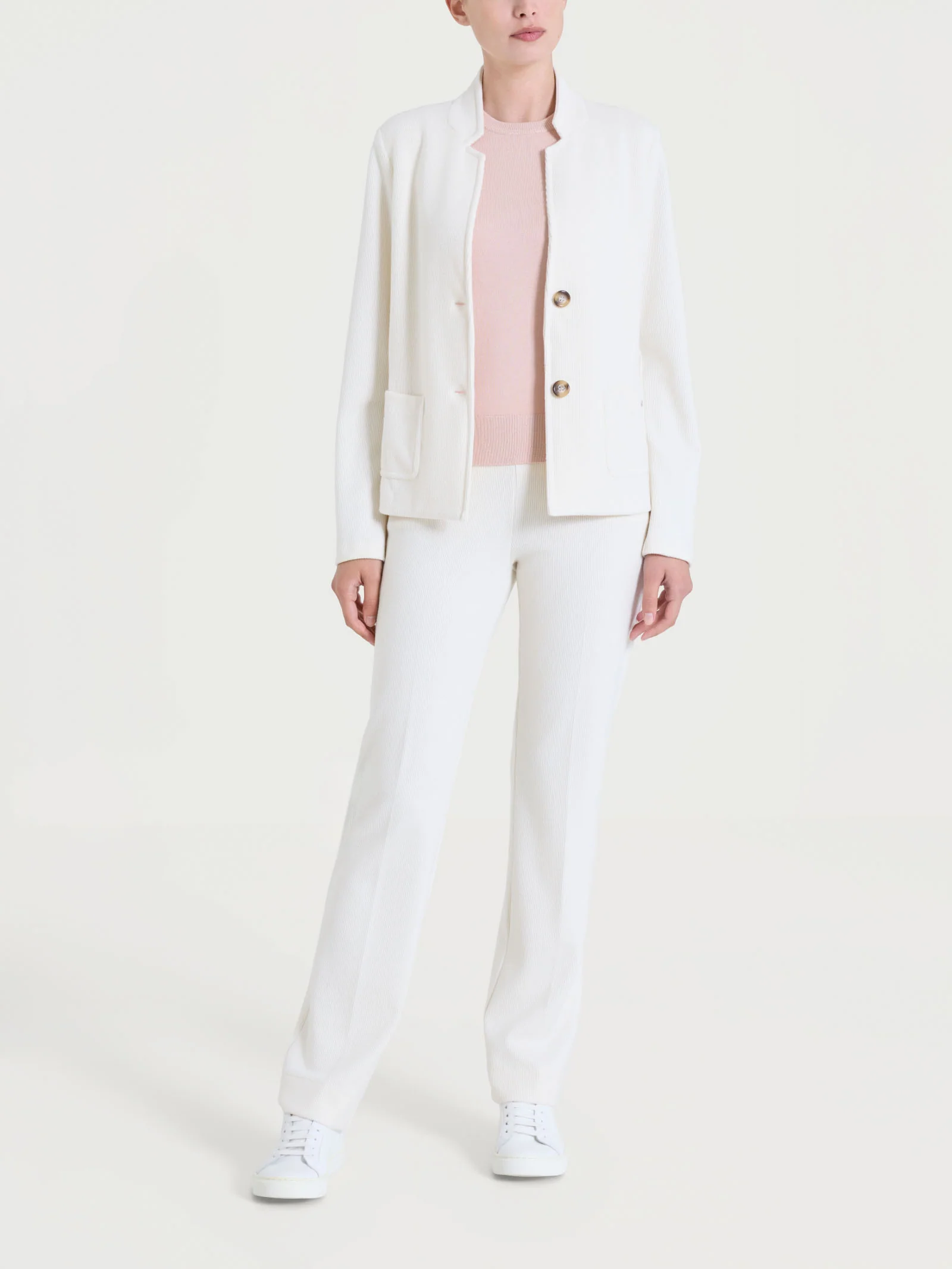 Blazer corto in Velvet - Avorio - Image 4