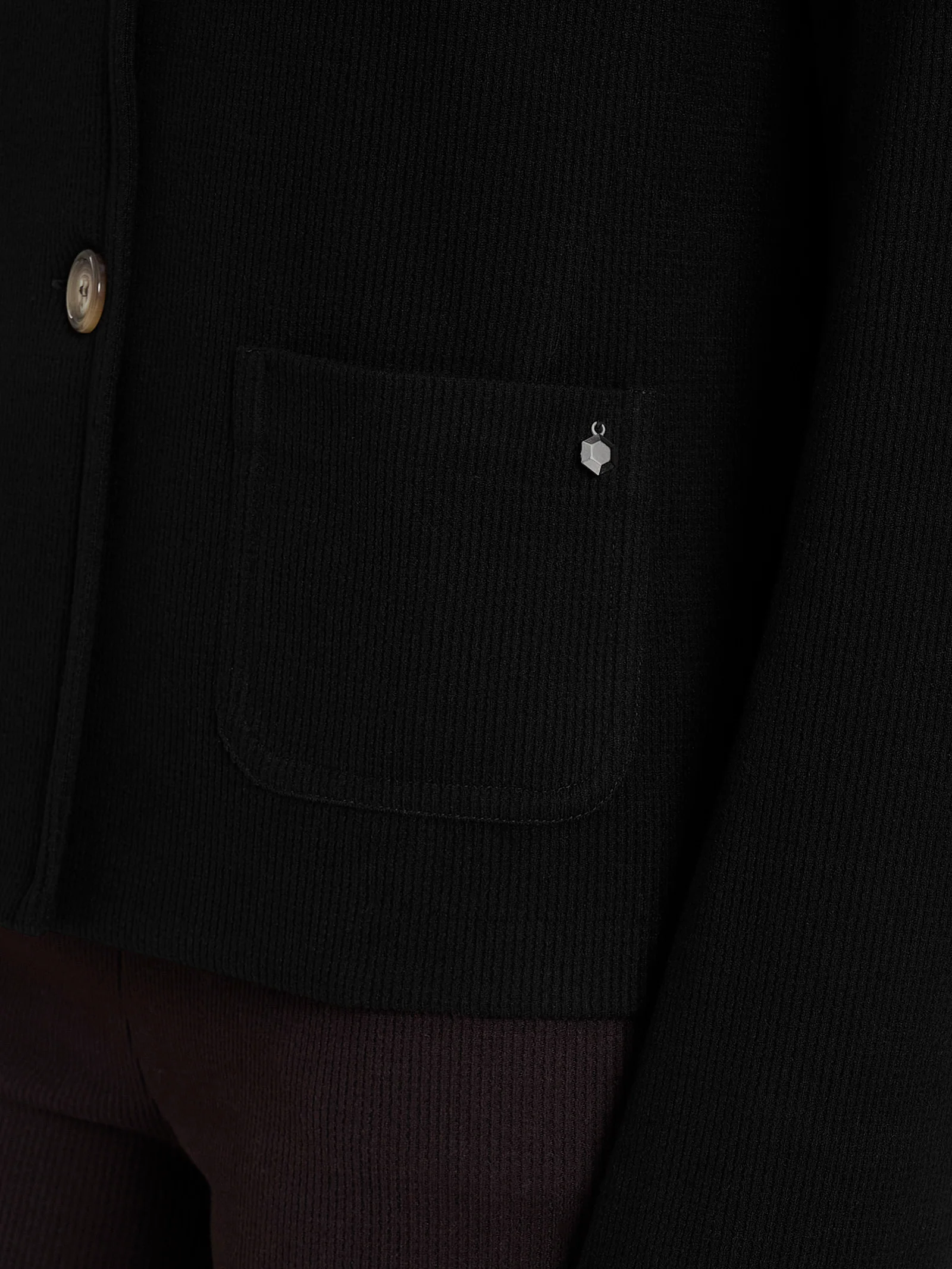 Blazer corto in Velvet - Nero - Image 3