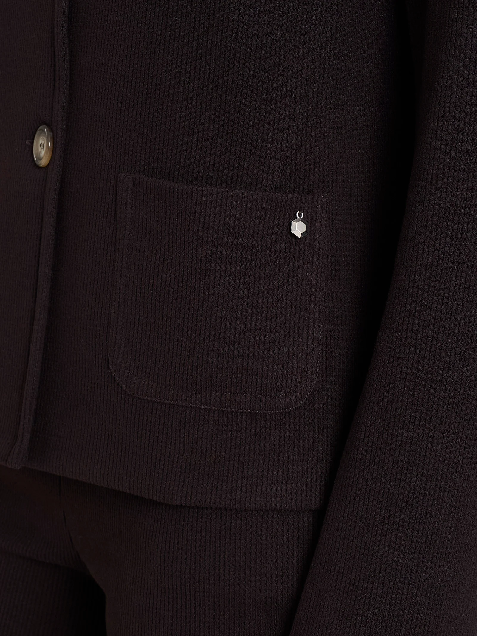 Blazer corto in Velvet - Chocolate Torte - Image 3