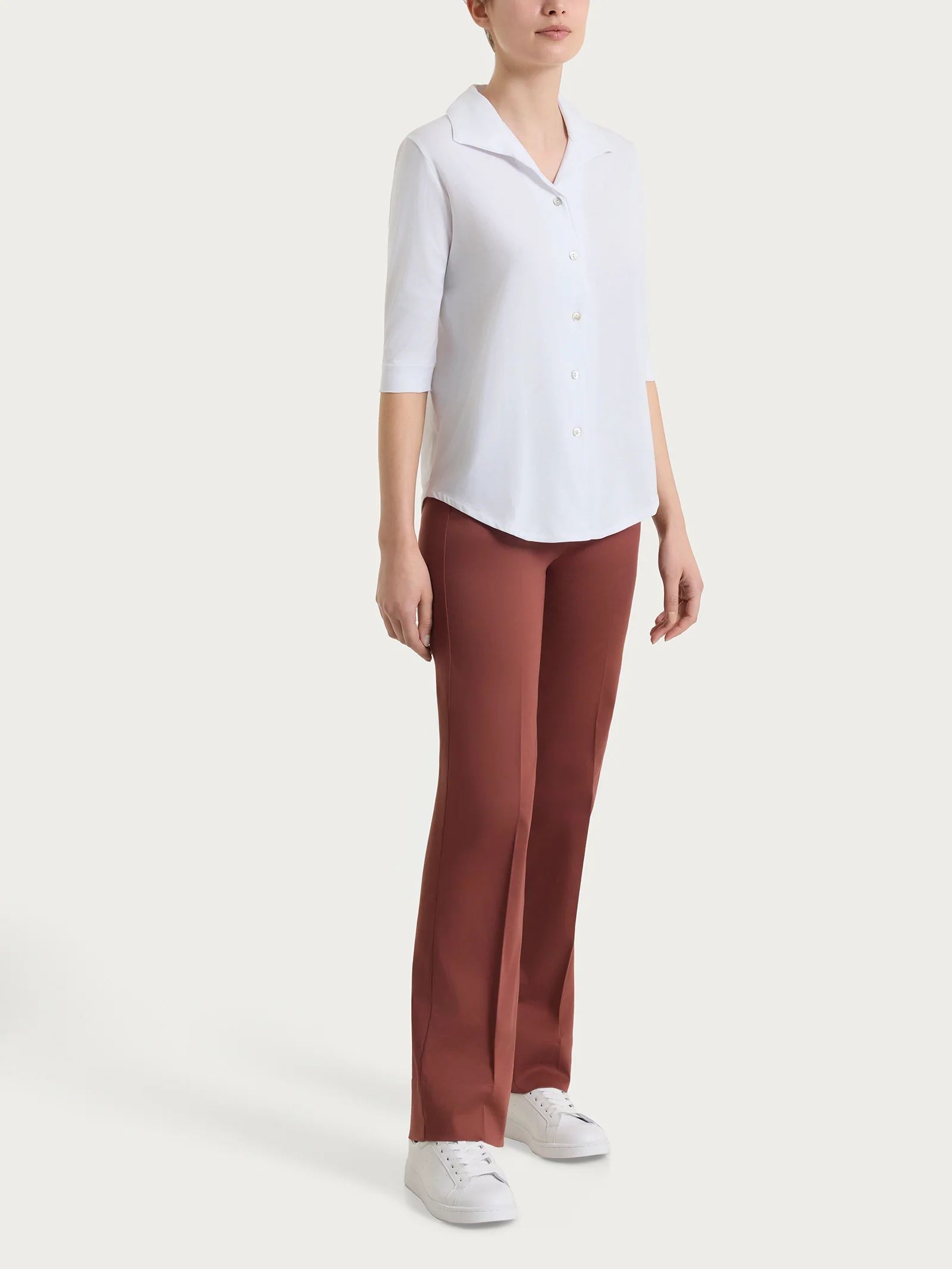 Camicia con manica 3/4 in Ultralight - Bianco - Image 5