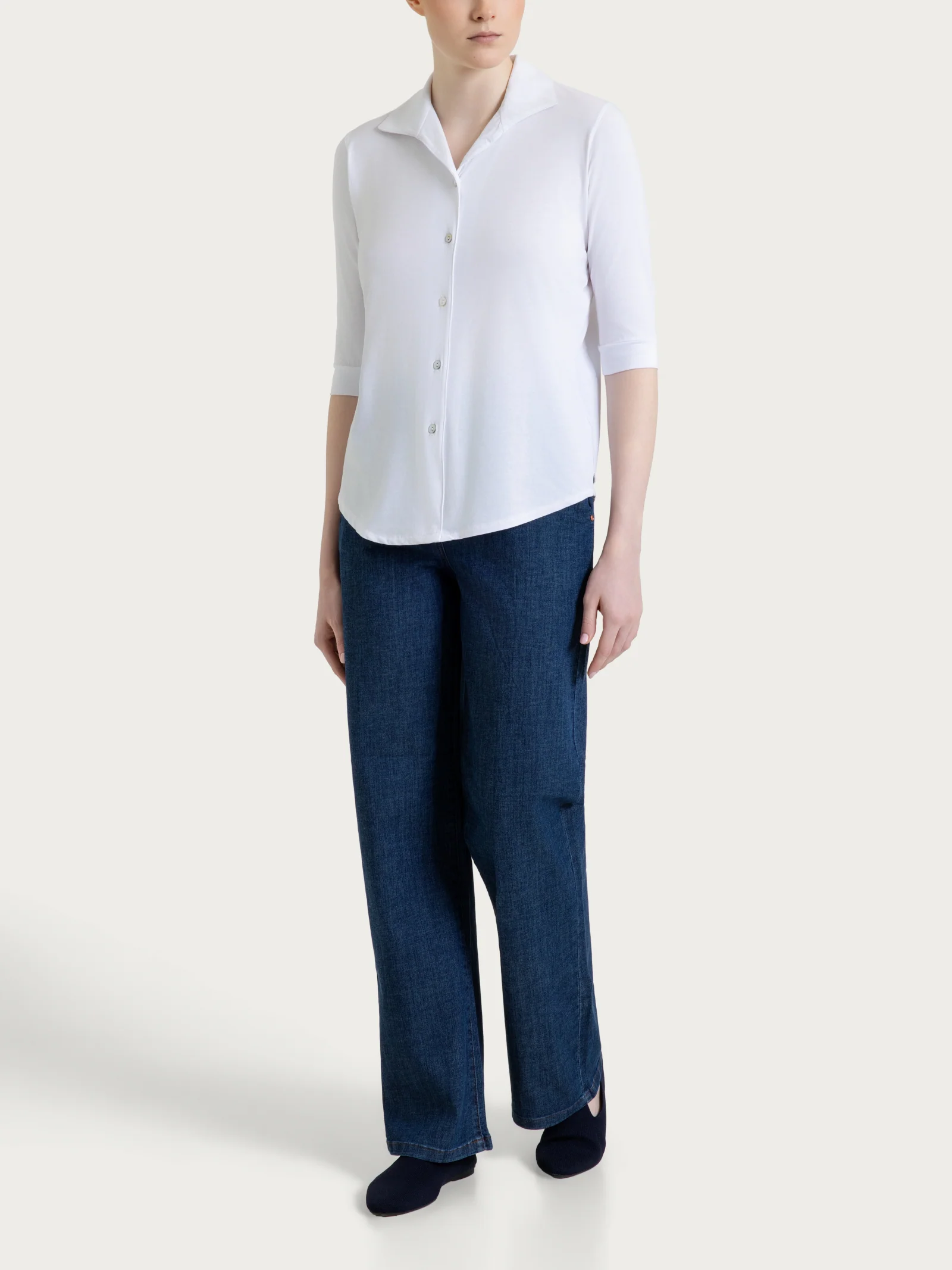 Camicia con manica 3/4 in Ultralight - Bianco - Image 6