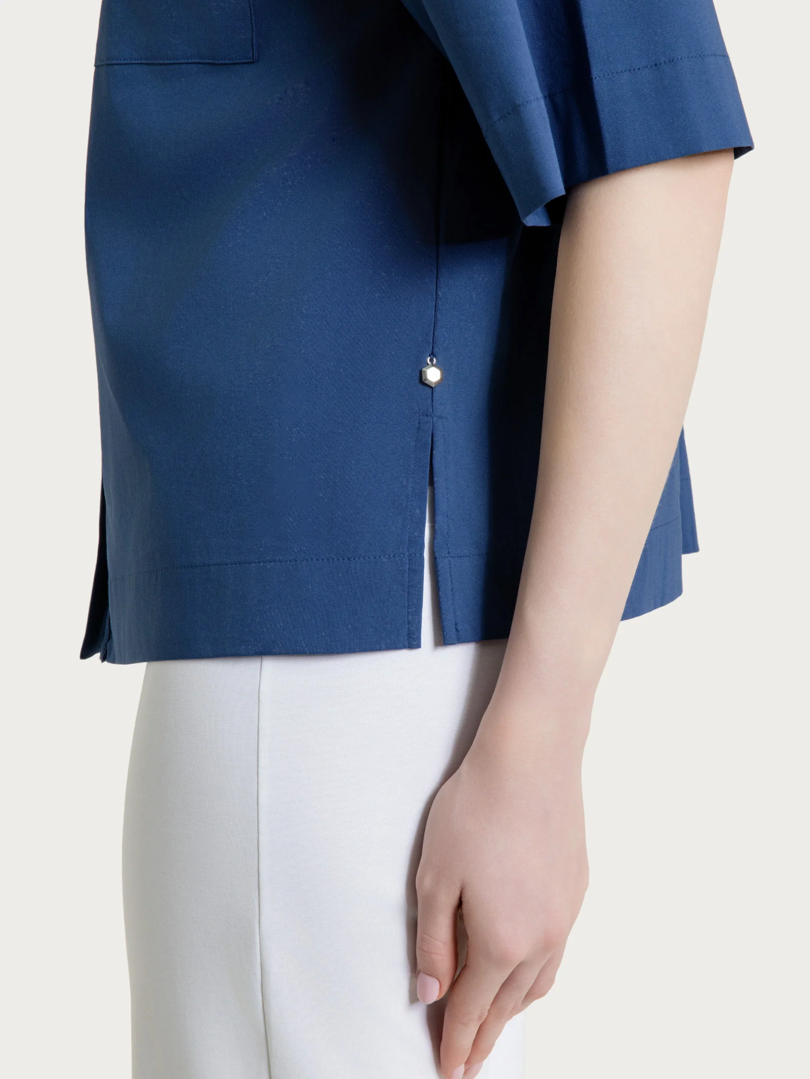 Camicia con manica corta in Super Fresh - Oceana - Image 4