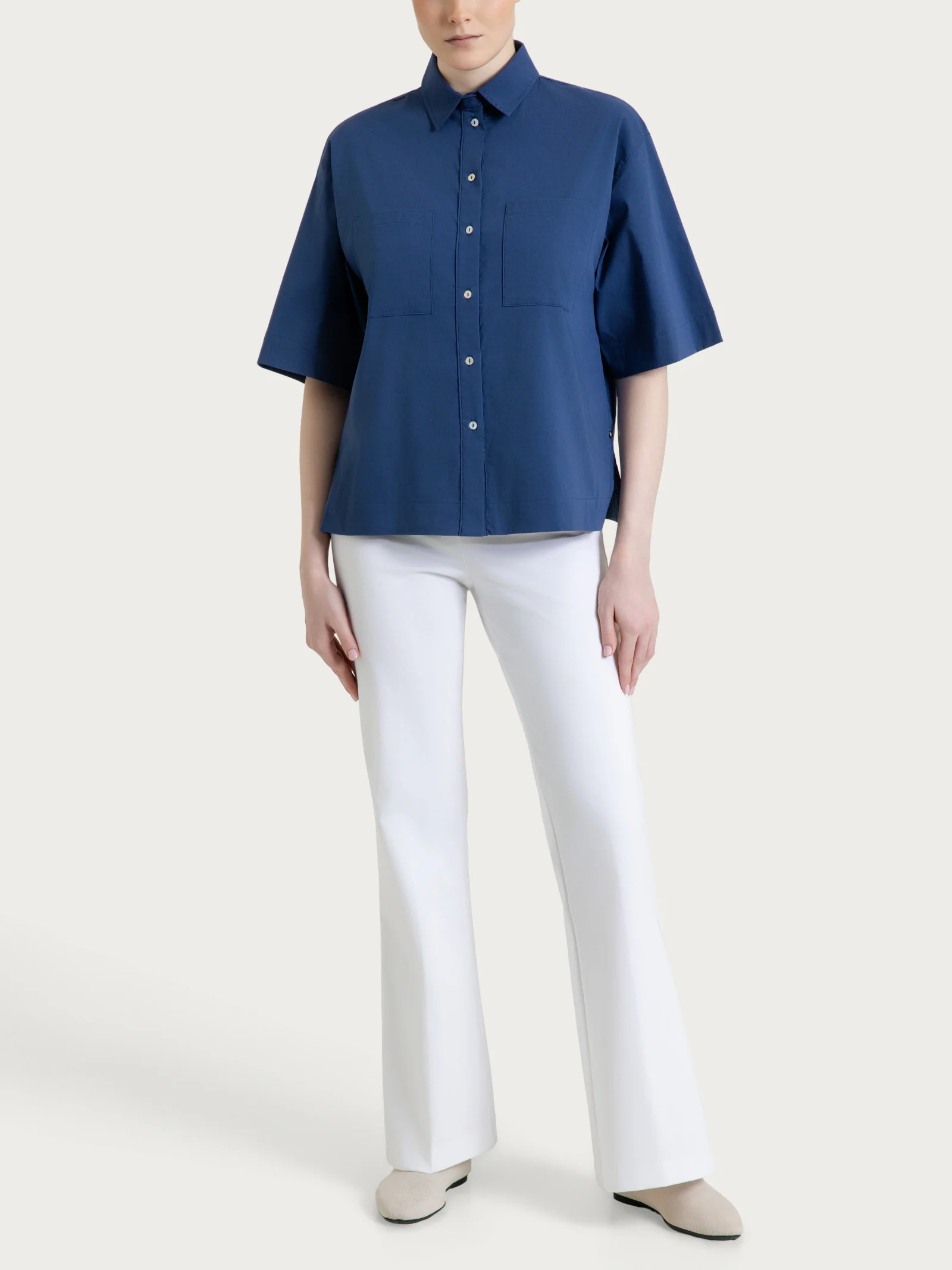 Camicia con manica corta in Super Fresh - Oceana - Image 5