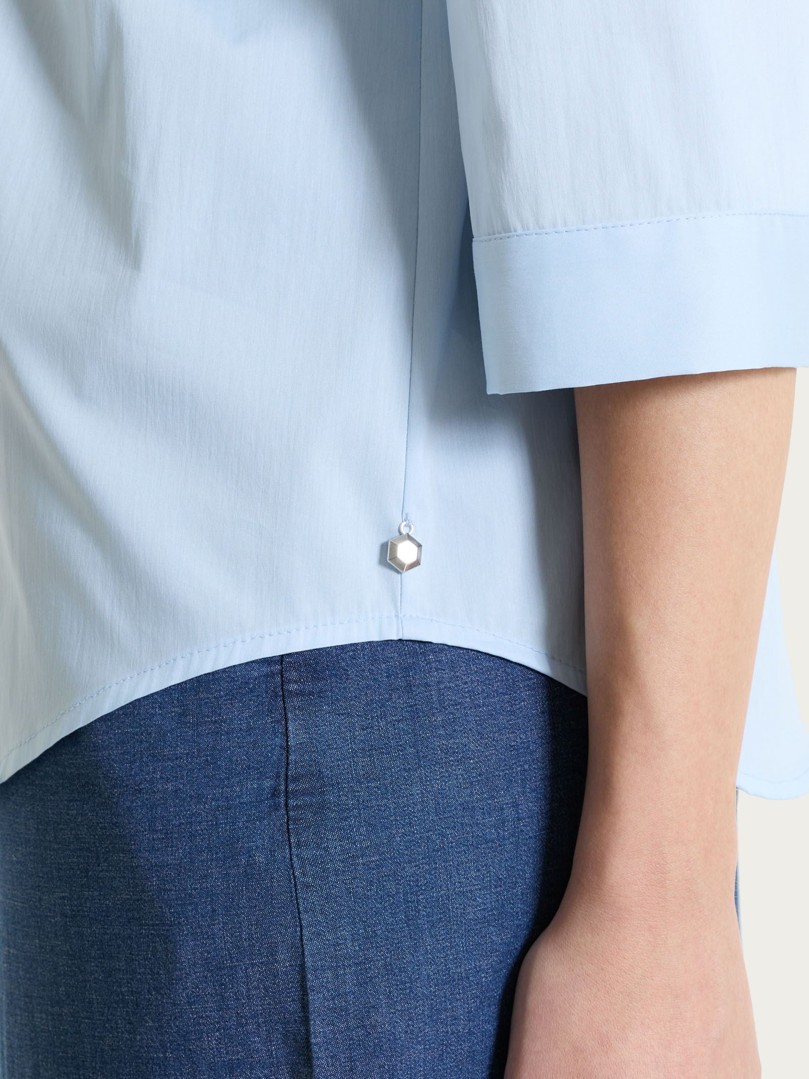 Camicia con pieghe frontali in Poplin di Cotone - Skyway - Image 4