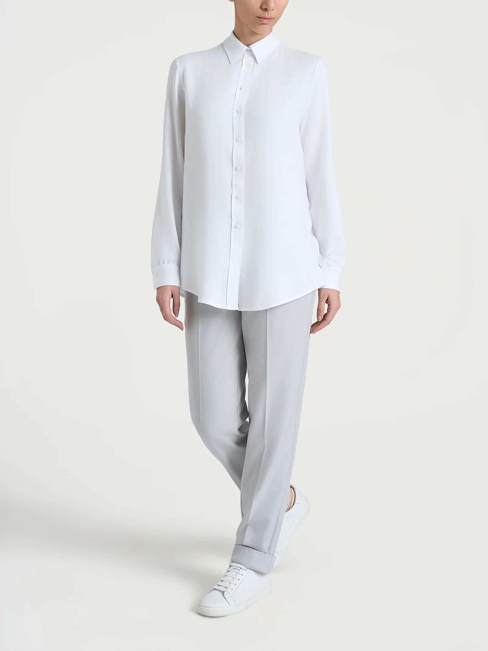 Camicia in Winter EcoSeta - Bianco - Image 4