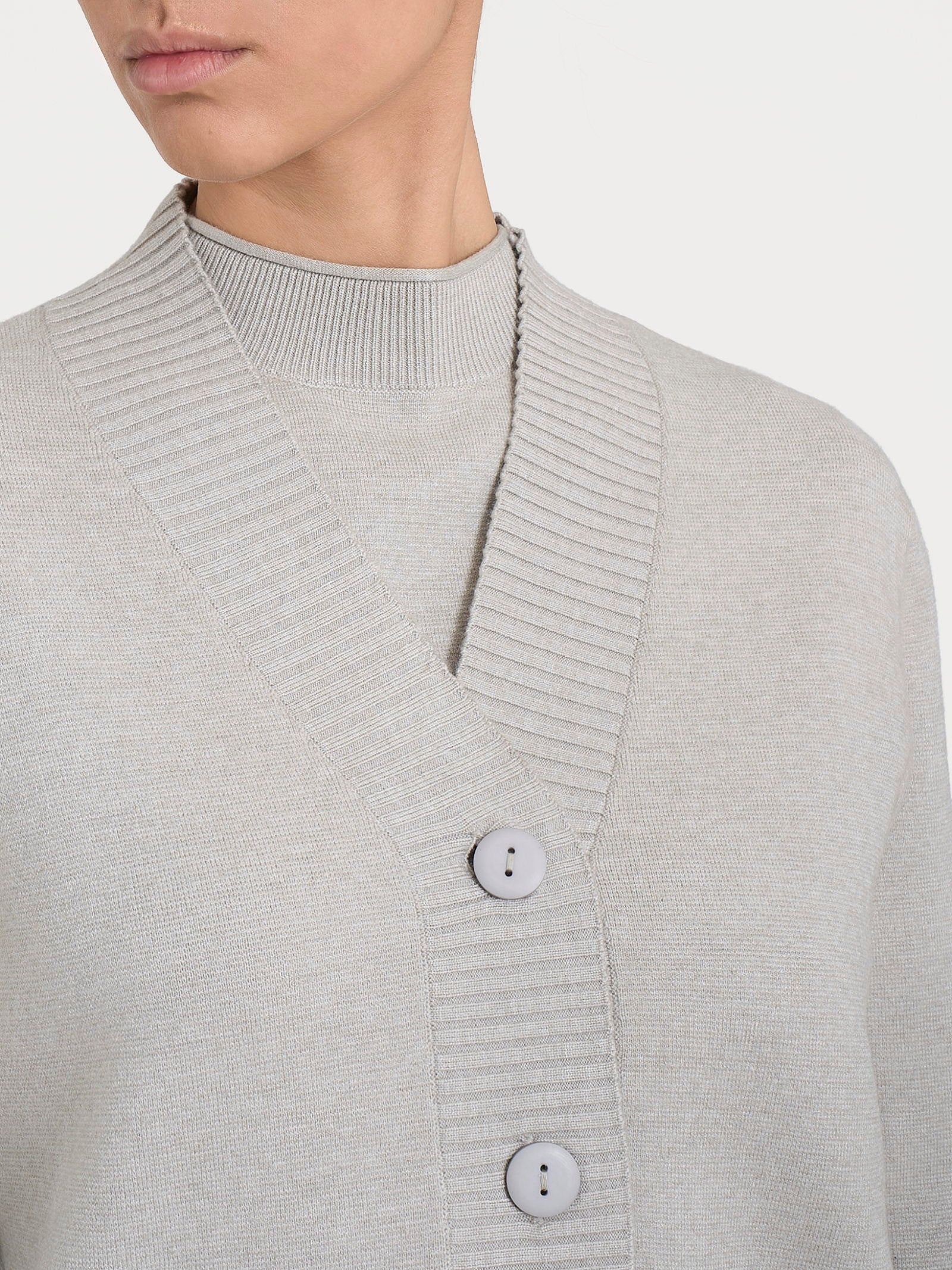 Cardigan asimmetrico con bottoni in Super Soft - CHAMPIGNON MEL. - Image 4