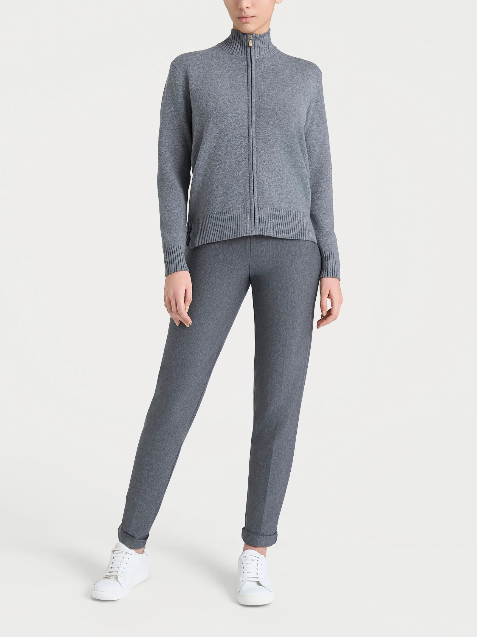 Cardigan con zip asimmetrico in Super soft - Ferro Mel. - Image 5