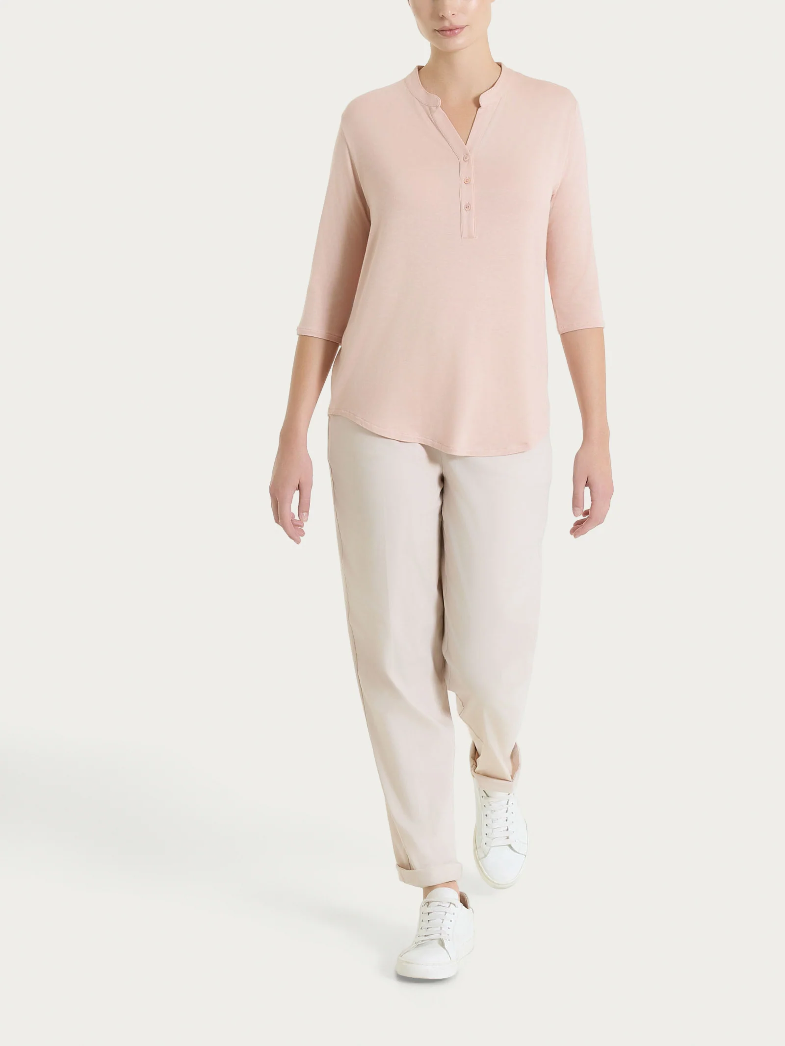 Maglietta a manica 3/4 in Viscosa Summer - Cameo Rose - Image 5