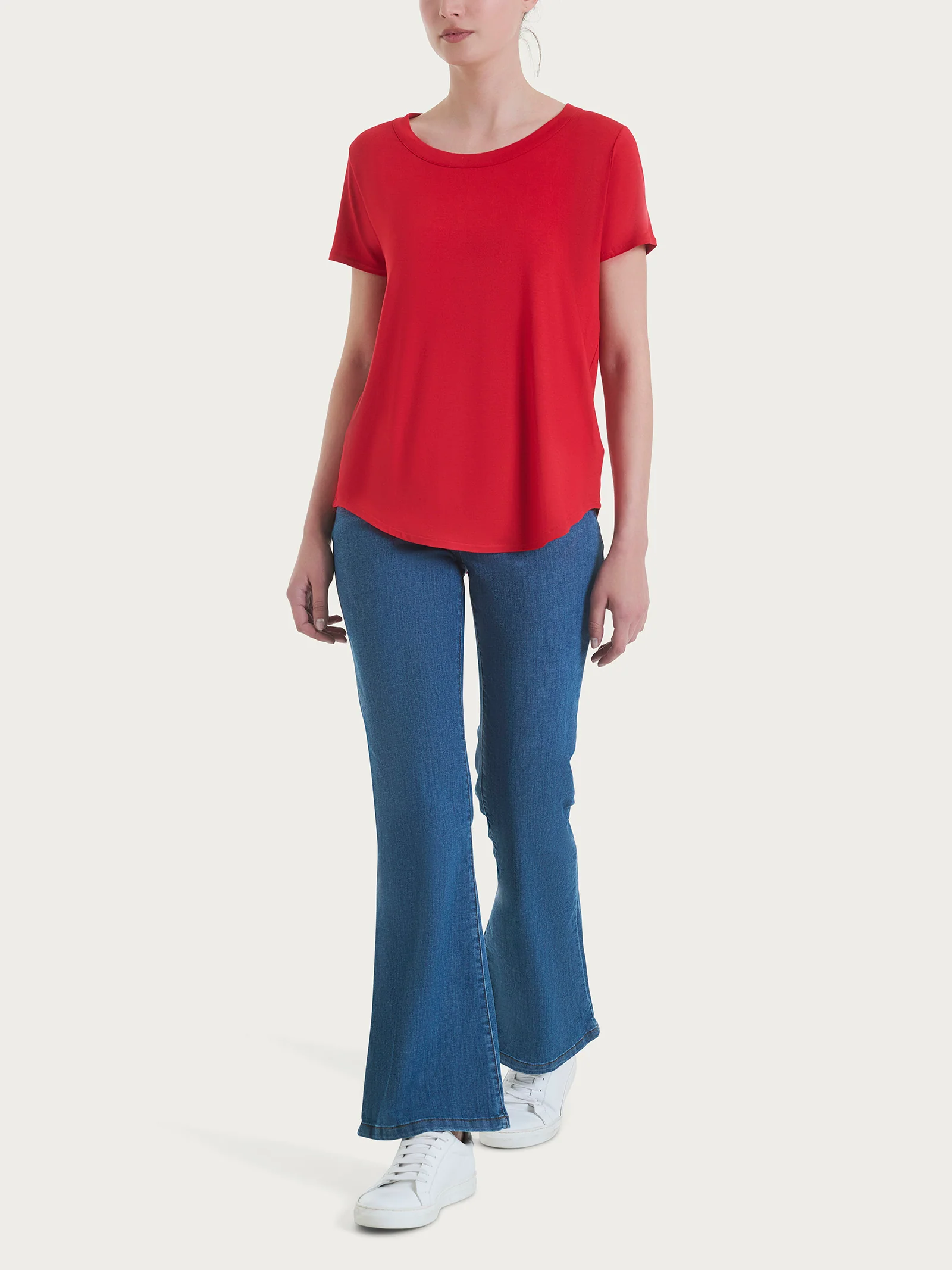 Maglietta a manica corta in Viscosa Summer - Salsa - Image 4