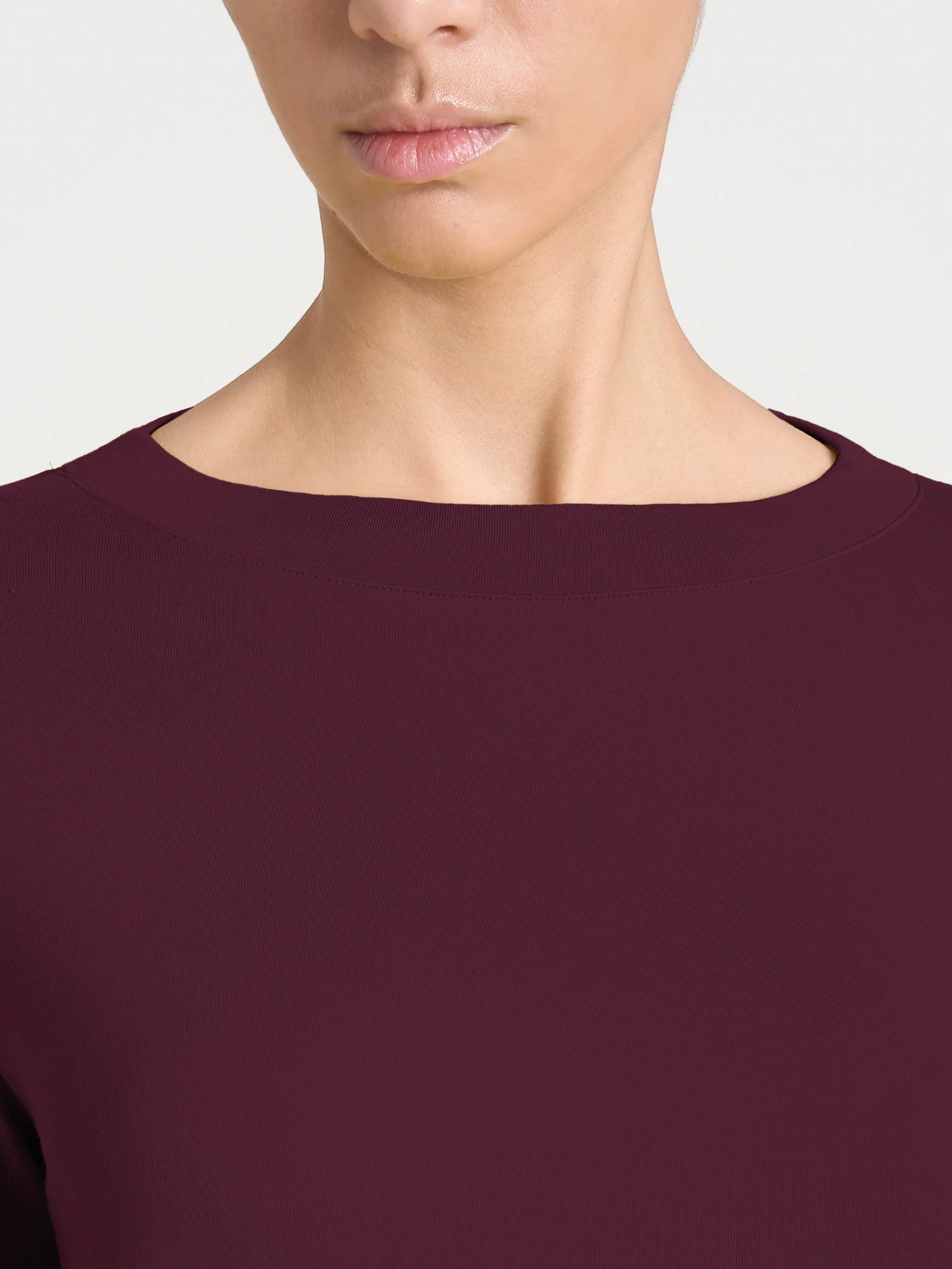 Maglietta con collo a barchetta in Eco Viscosa - Fig - Image 3