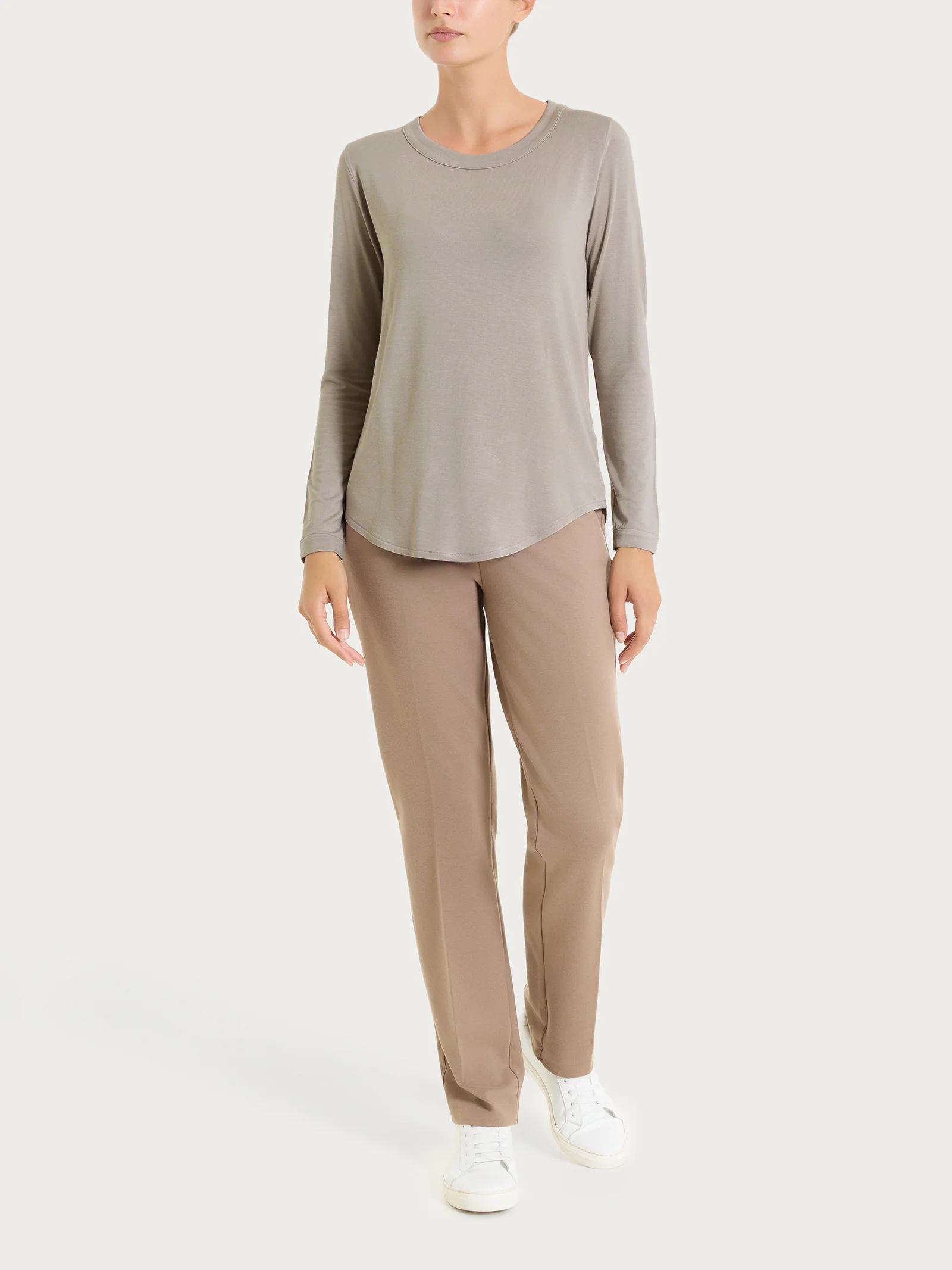 Maglietta girocollo con manica lunga in Eco Viscosa - String - Image 4