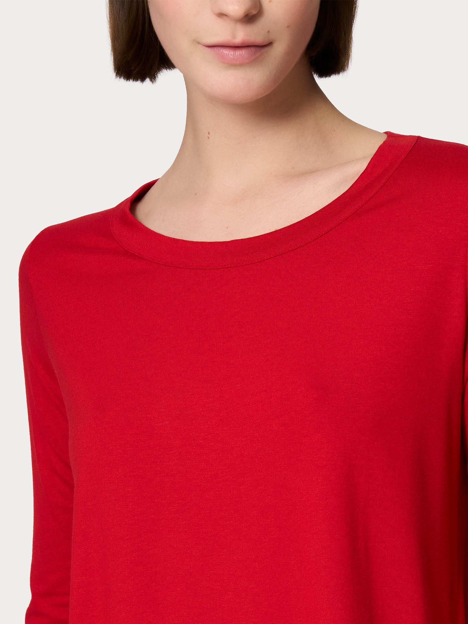 Maglietta girocollo in Viscosa Summer - Salsa - Image 3