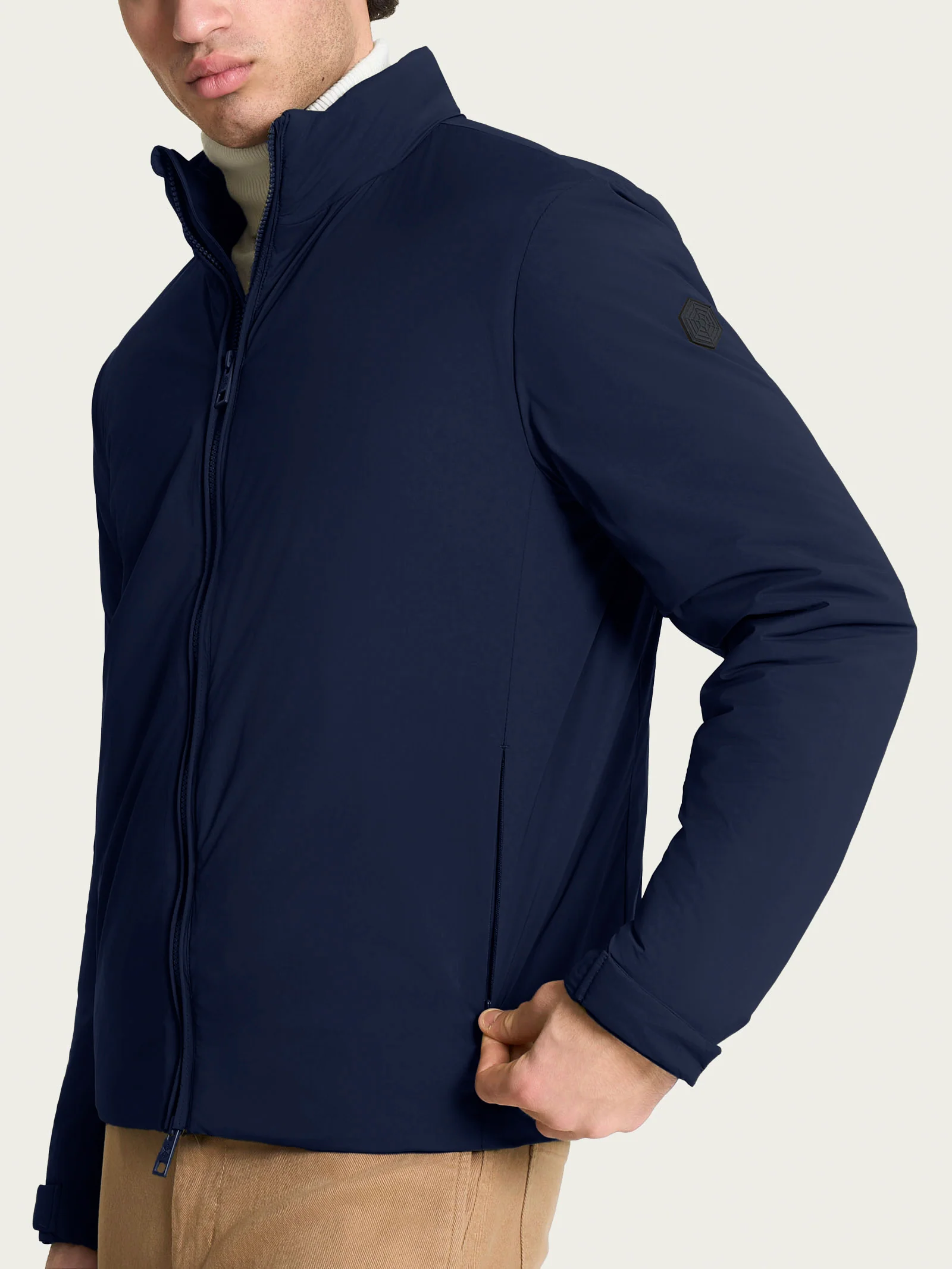 Piumerino Corto 100 grammi imbottito in lana  - Navy - Image 3