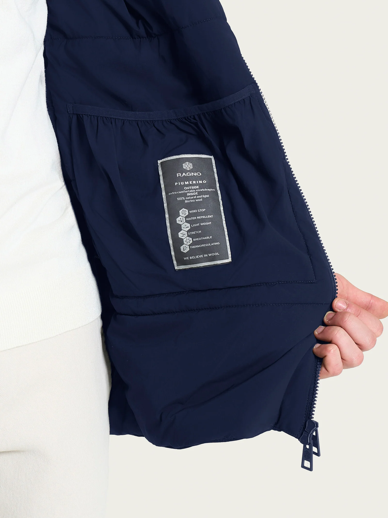 Piumerino Parka in lana con cappuccio - Navy - Image 3