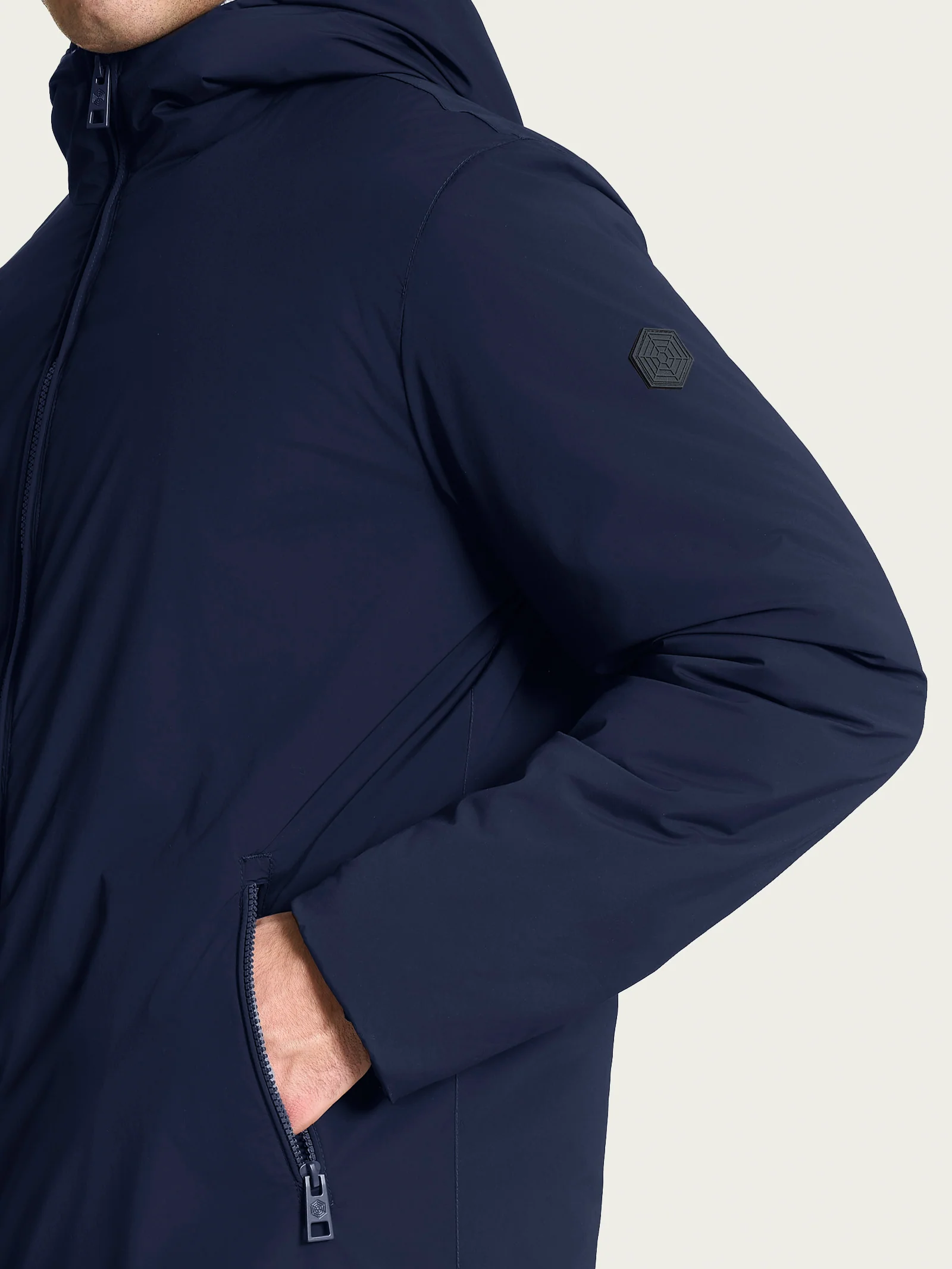 Piumerino Parka in lana con cappuccio - Navy - Image 4