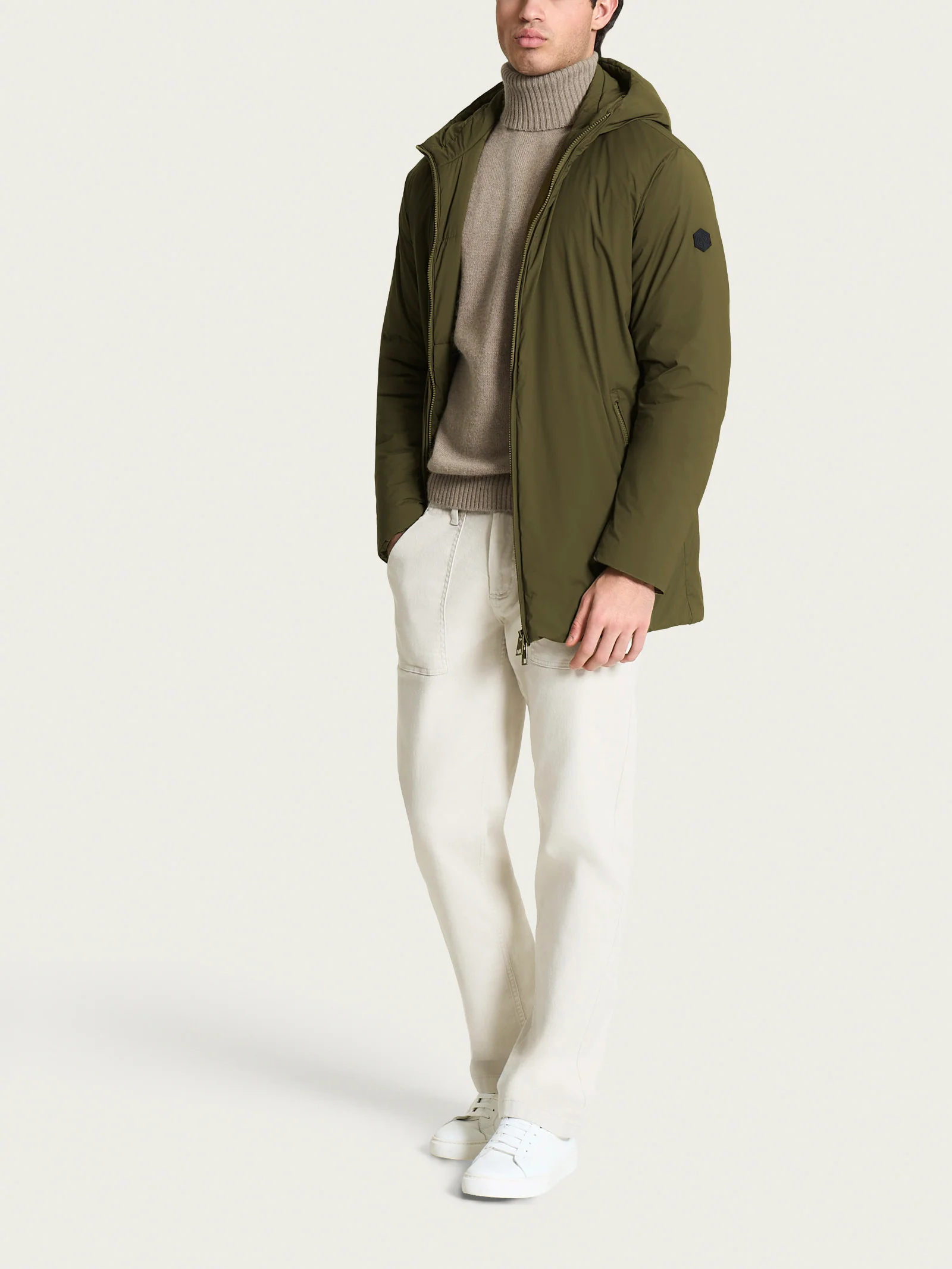 Piumerino Parka in lana con cappuccio - Dark Olive - Image 5